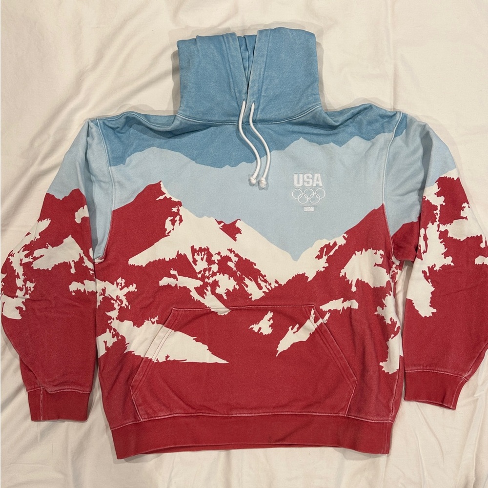Kith Red and Blue Mountain Hoodie